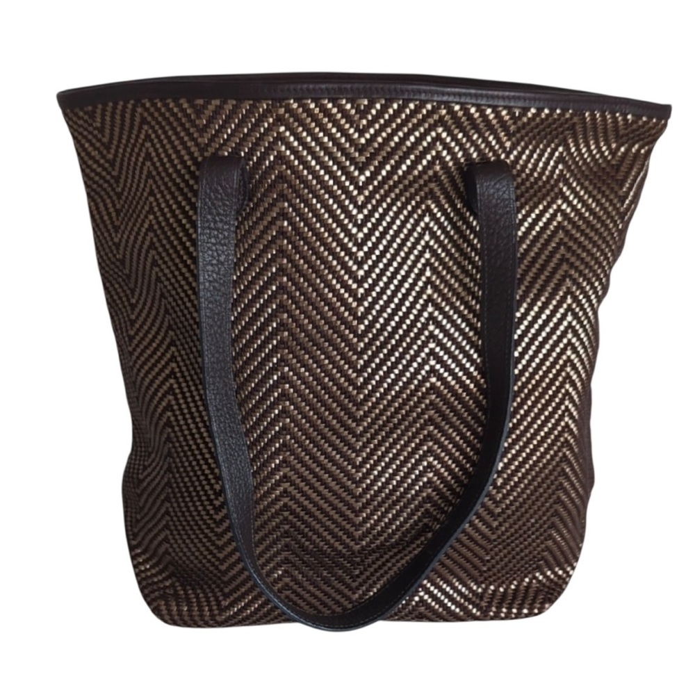 Hermes Kaba Chennai PM Gold and Brown Leather Tote Bag